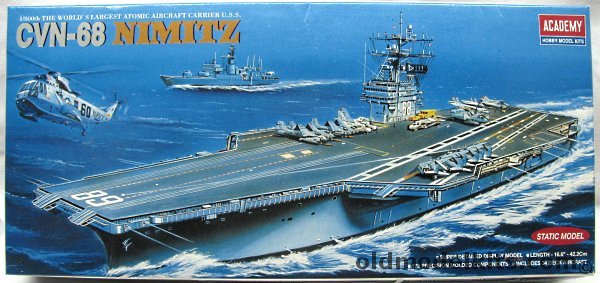 Academy 1/800 CVN-68 USS Nimitz Aircraft Carrier, 1439 plastic model kit